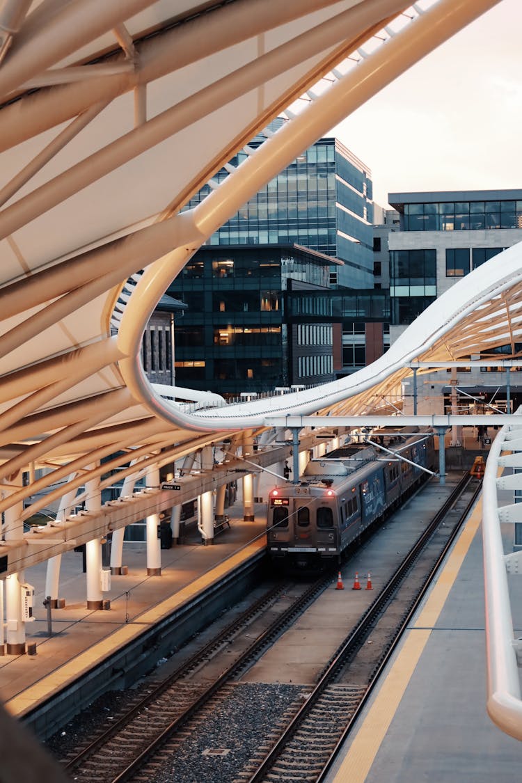 Moving Train On The Station