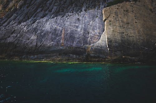 Cliff Limestones Above the Sea Water