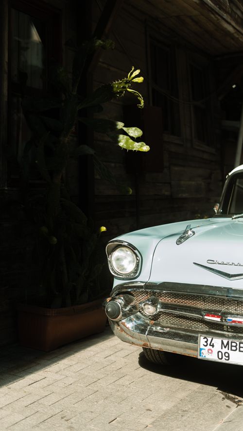 Free Vintage Chevrolet Bel Air parked in Arnavutköy, İstanbul, showcasing classic automotive design. Stock Photo