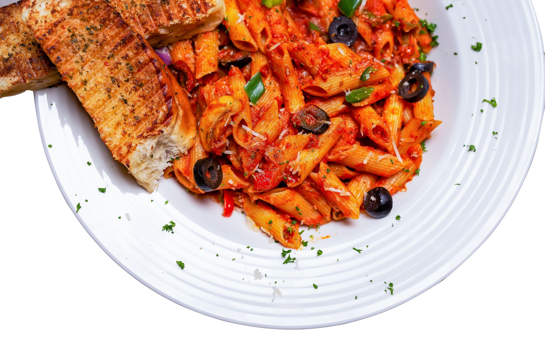 Pasta con el punto de sal ideal Plato de pasta perfectamente cocida y sazonada