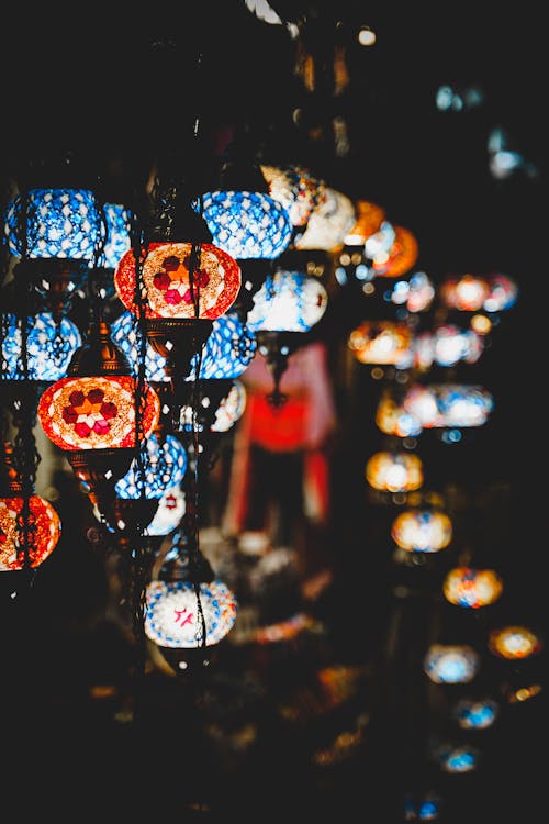 Free Hanging Turkish Lanterns Stock Photo