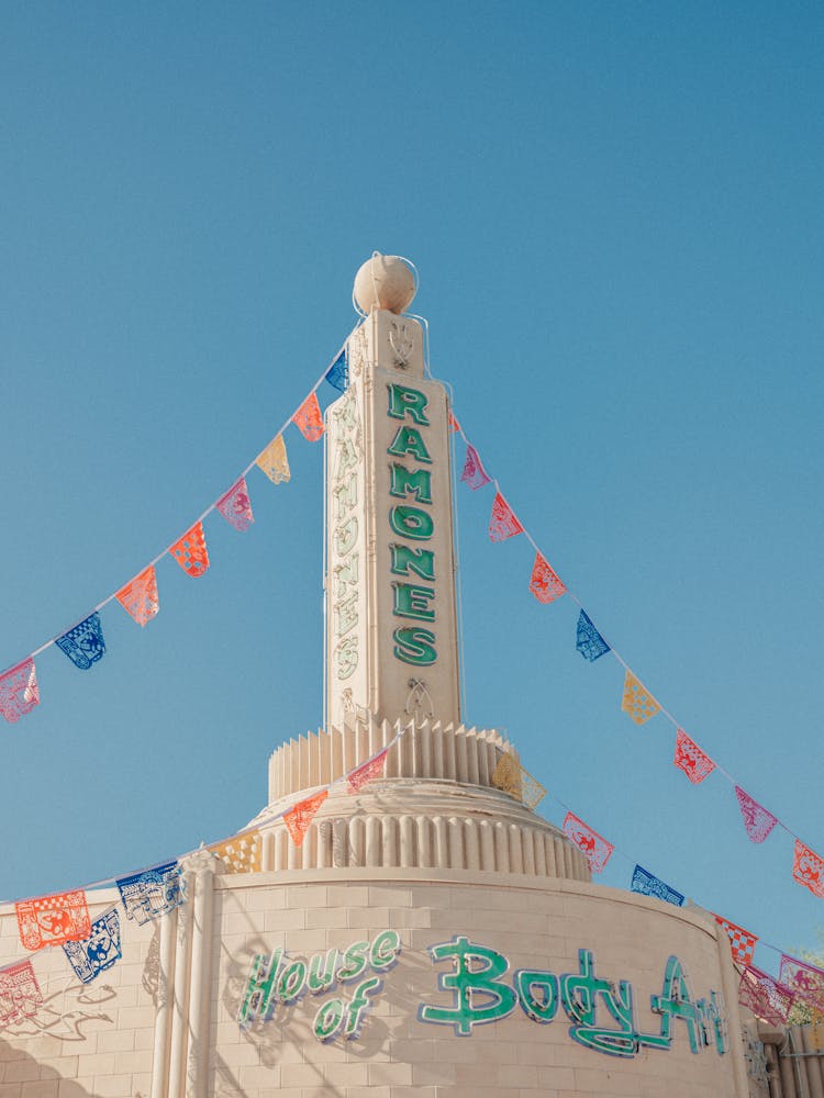 Colorful Fabrics Around Monument