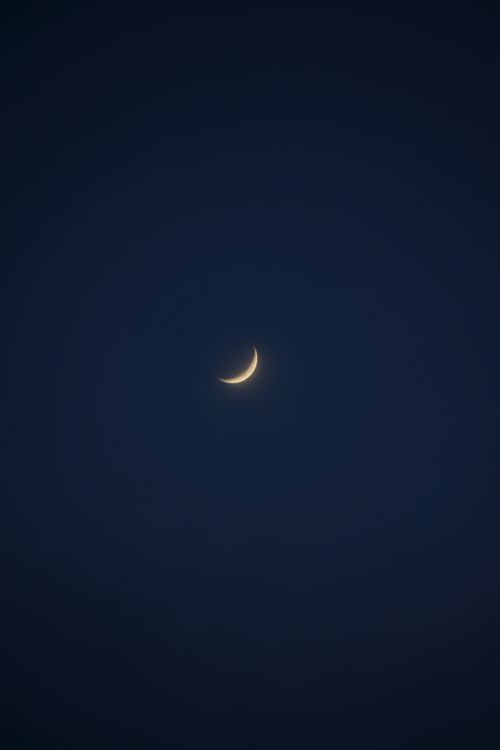 Free A tranquil crescent moon in a clear night sky over Kochi, India. Stock Photo