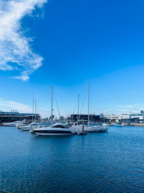 Kostnadsfri bild av blå himmel, byggnader, dockad