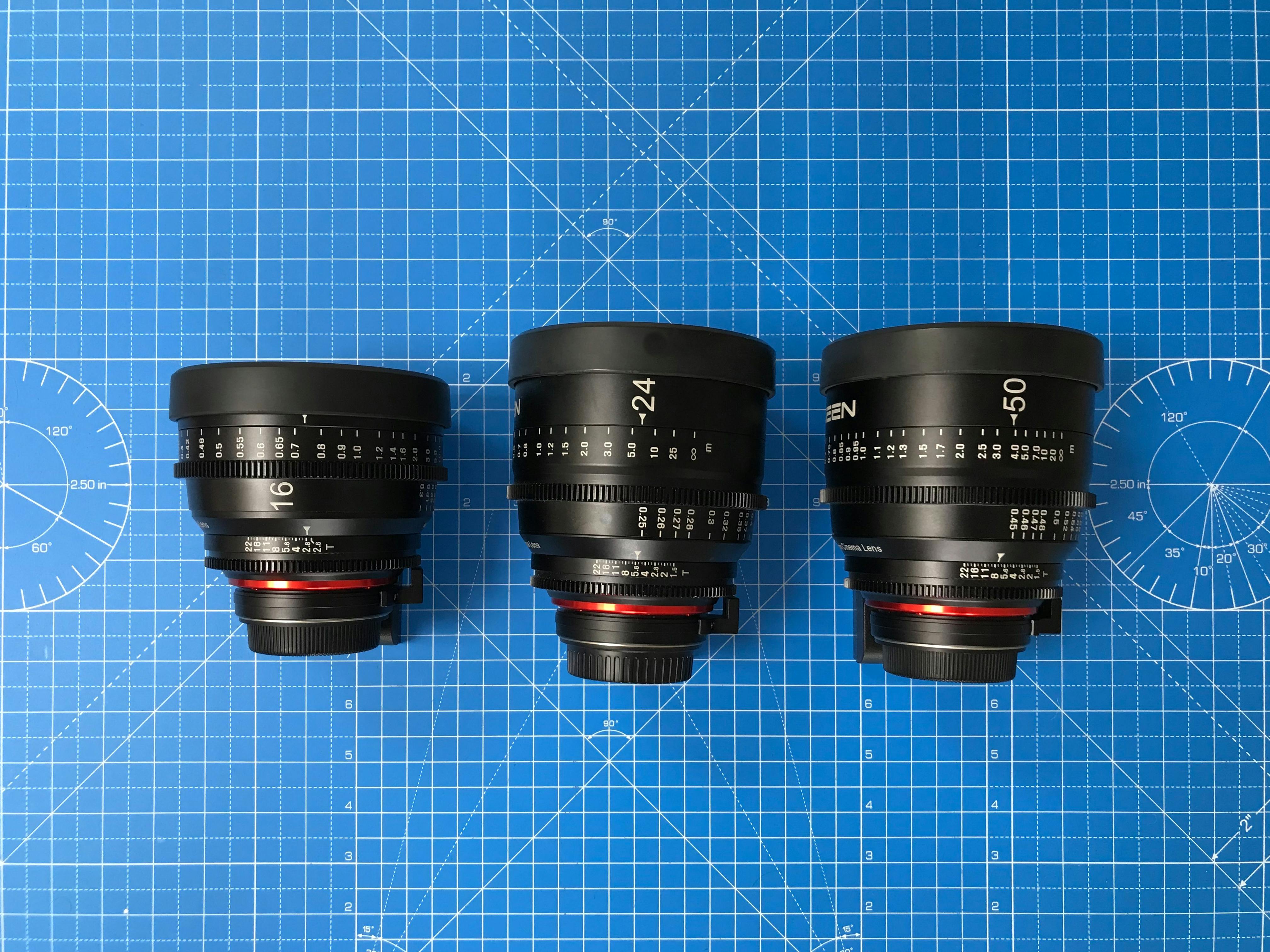 3 lens xeen cine set