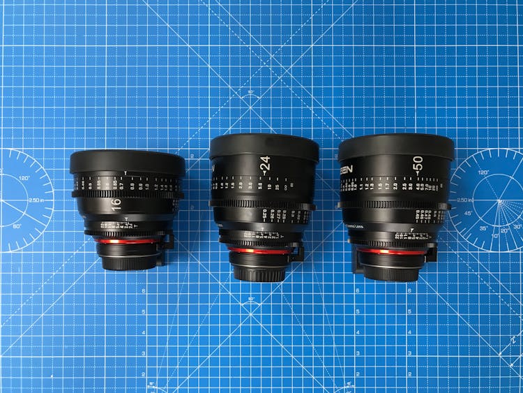 3 Lens Xeen Cine Set 16mm 24mm 50mm