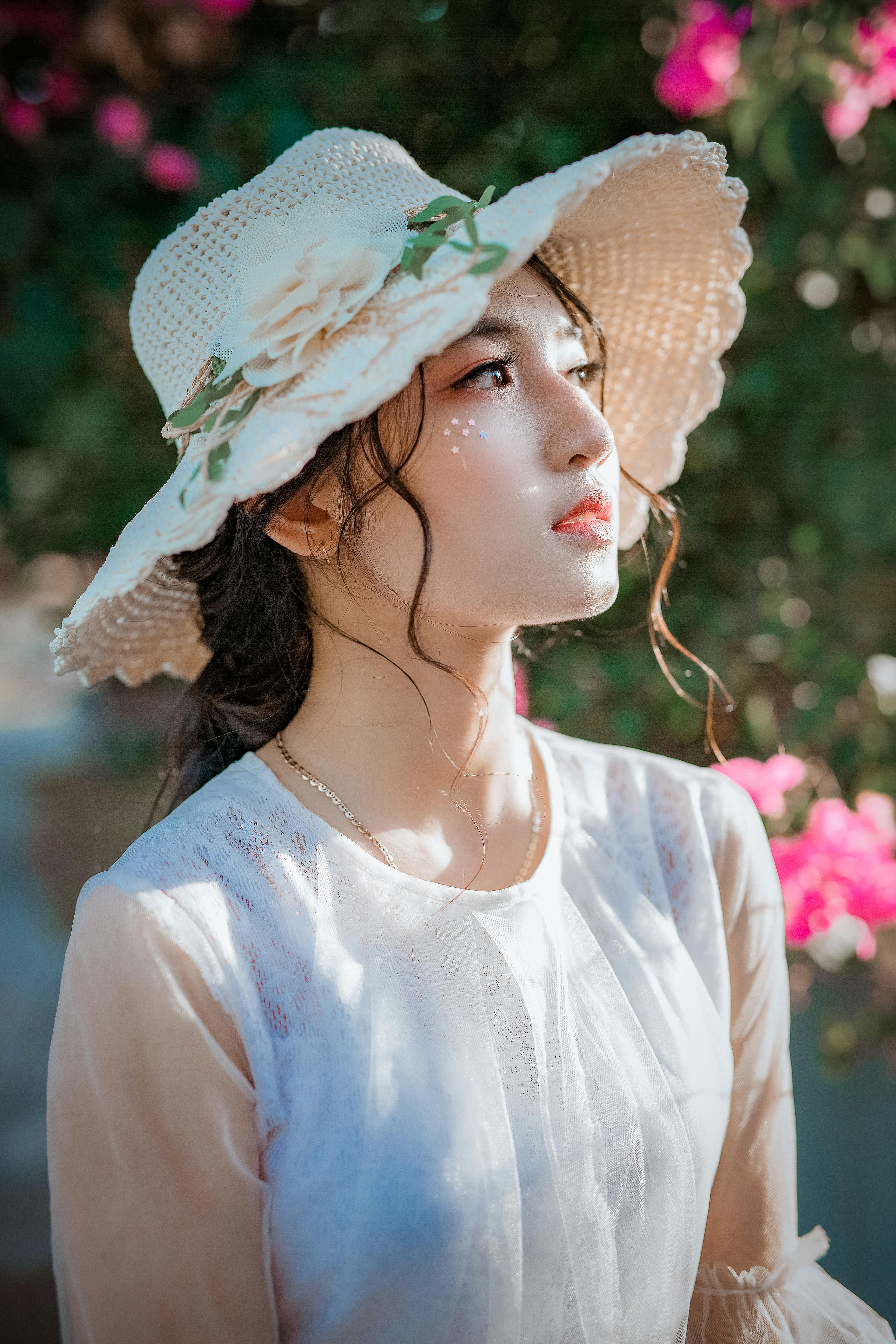 Woman Wearing Sunhat