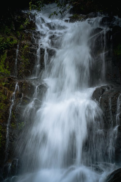 Бесплатное стоковое фото с вертикальный выстрел, водопад, движение