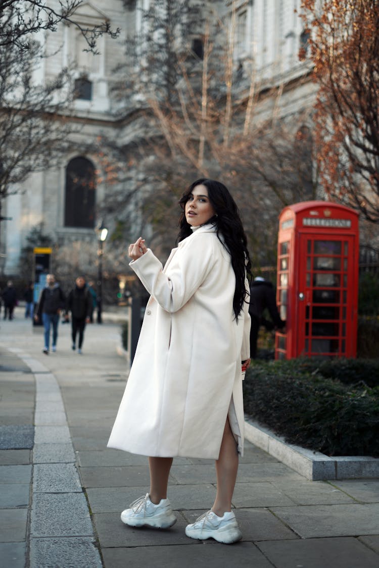 Woman Walking In London Streets 