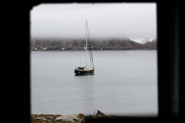 View Of A Sailboat At Sea 