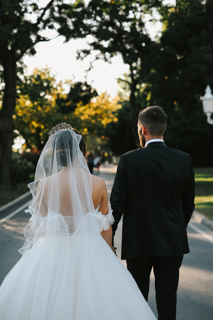 Back View Of Newlyweds