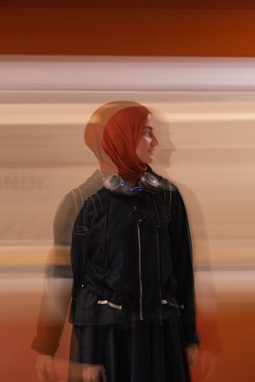 Blurred Portrait of Woman in Hijab