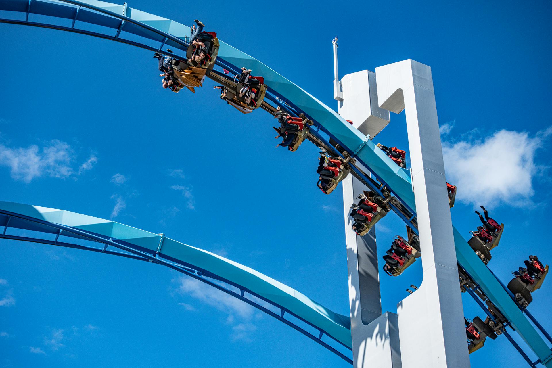 Low Angle Shot of Roller Coaster