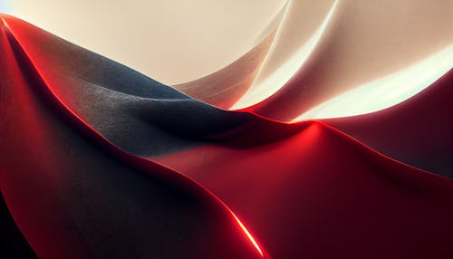 Abstract red and white waves background. Subtle gradients, flow liquid lines. Design element.