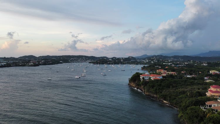 Drone Photography Of Sea During Dawn