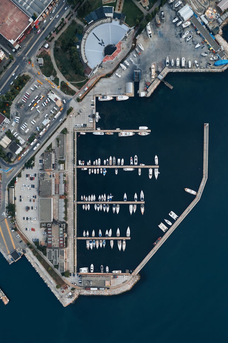 Ships In Port Near City