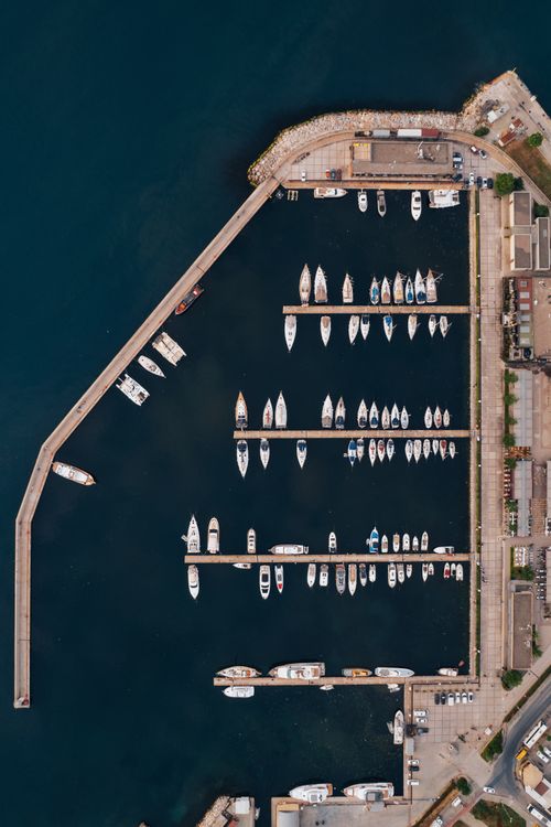 Aerial View of Boats in Marina · Free Stock Photo