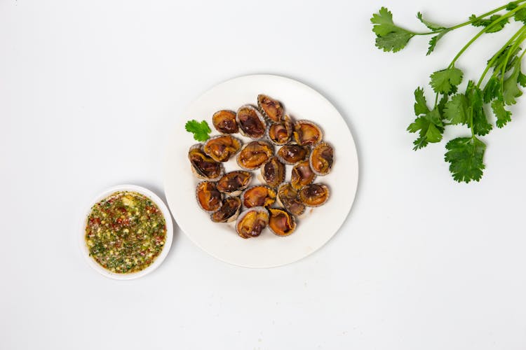 Brown Food On White Ceramic Plate