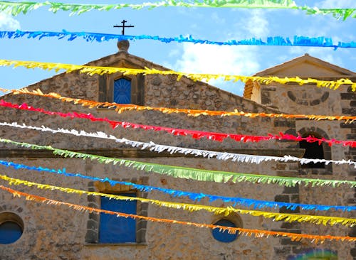 Free stock photo of church, coastal village, colors