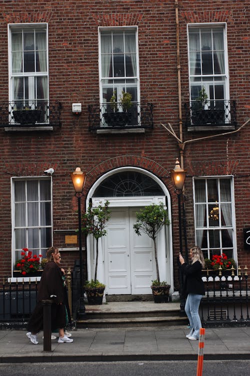 Windows and Door in a Brick Tenement 