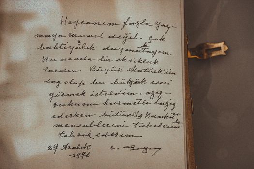 A vintage handwritten letter on paper, dated 1946, captured in Istanbul, Turkey.