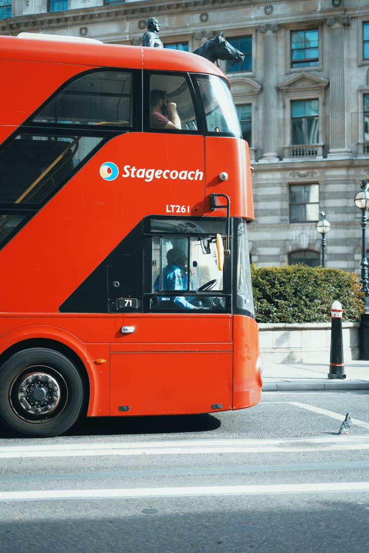 Double-decker Bus On The Road