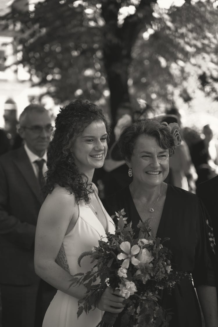 People Congratulating Bride With Marriage