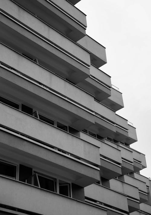 A Grayscale Photo of a Building