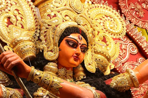 Close-up of a Hindu Deity Statue 