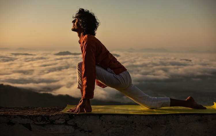 A Man Doing Yoga 