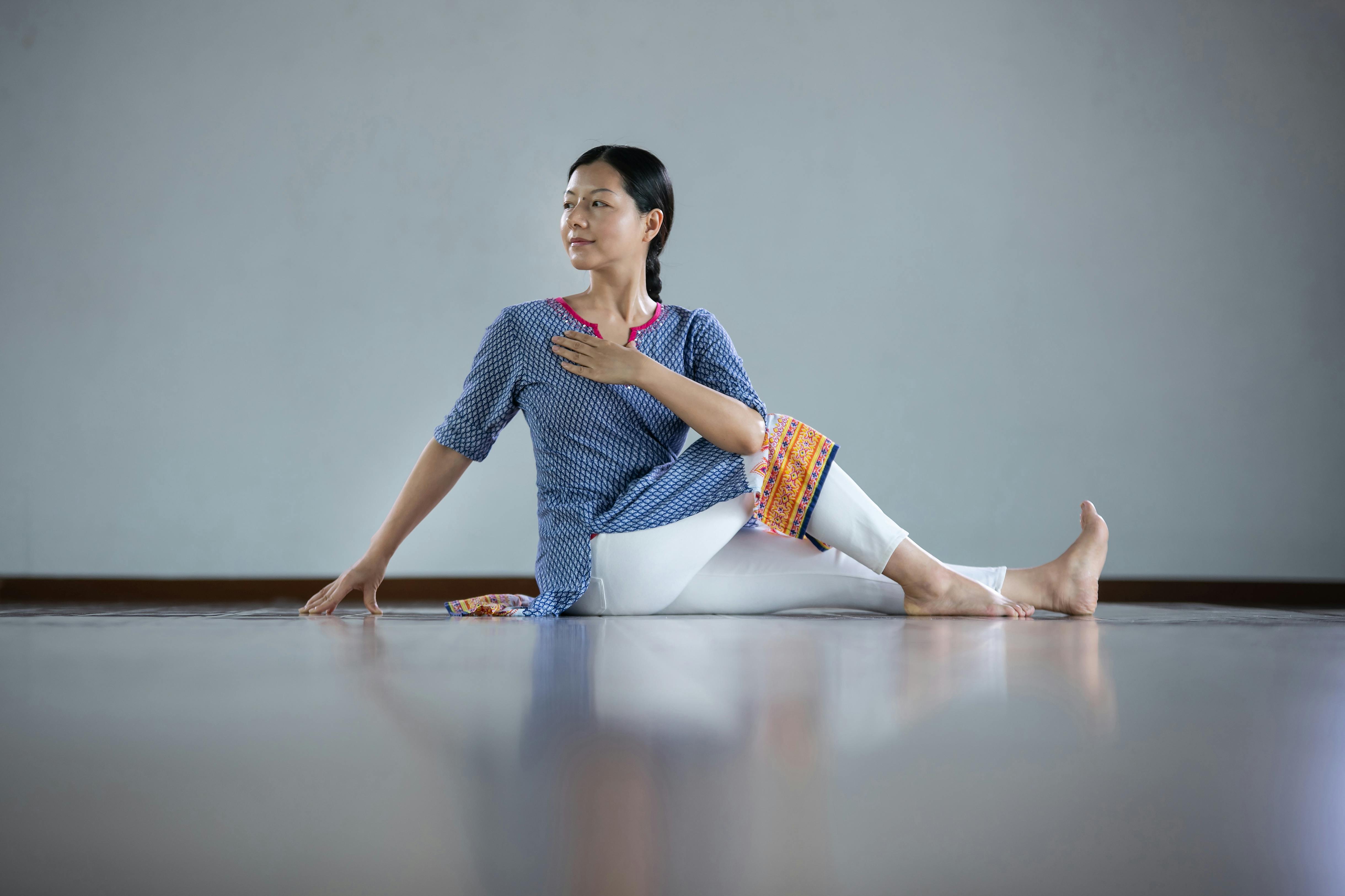 woman in a braid exercising