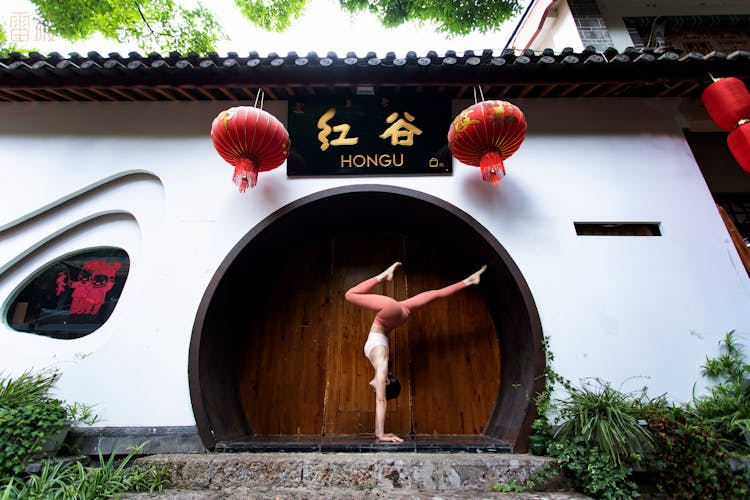 Woman Practising Yoga 