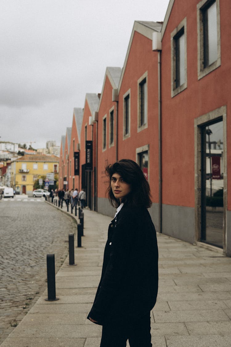 Woman Posing On City Street