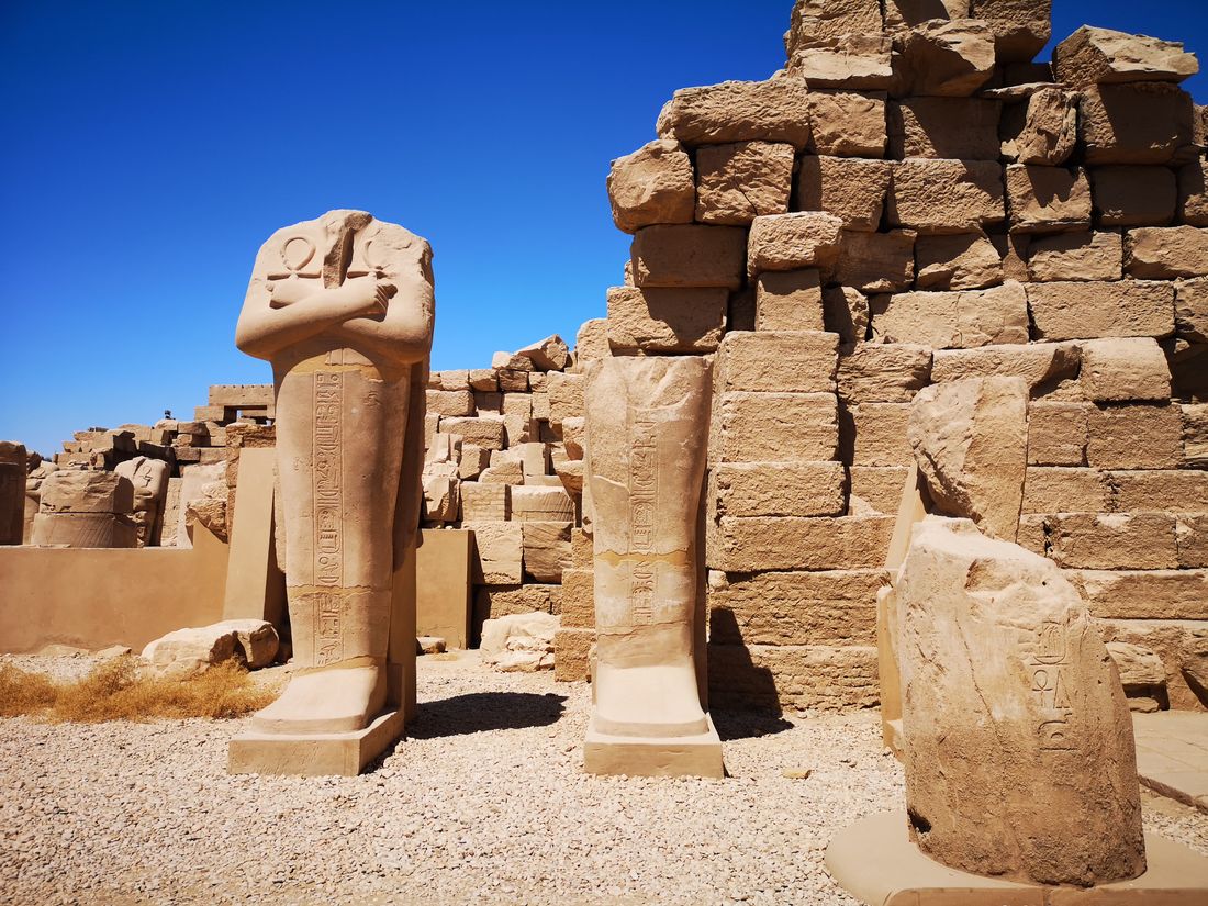 Decayed ancient stonework at Karnak Temple