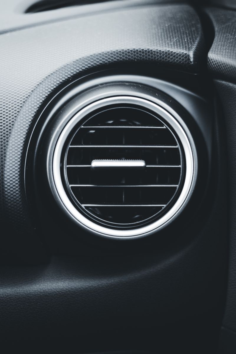 Car air conditioning vent close up