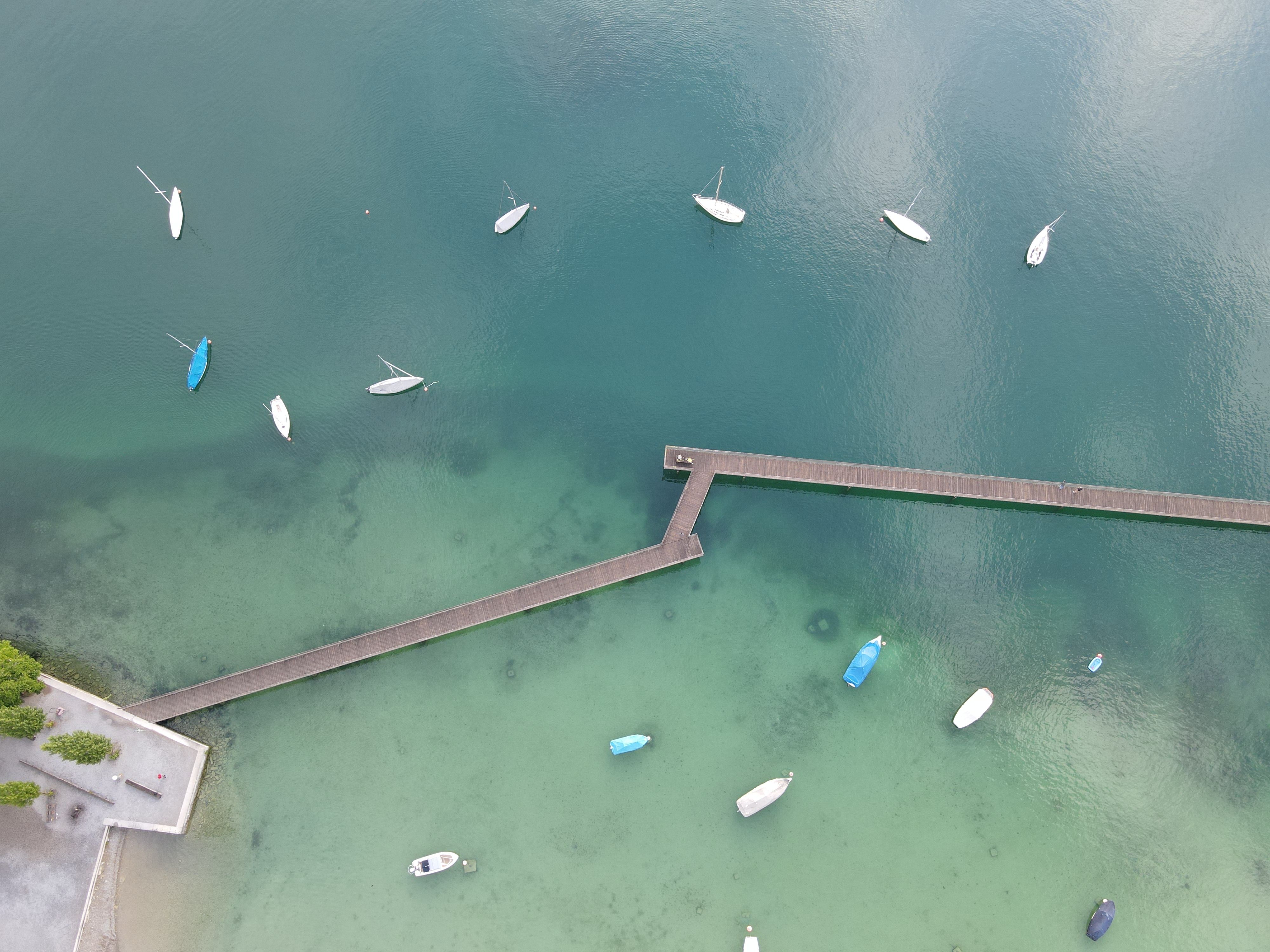 Birds Eye View of Boats by a Pier · Free Stock Photo