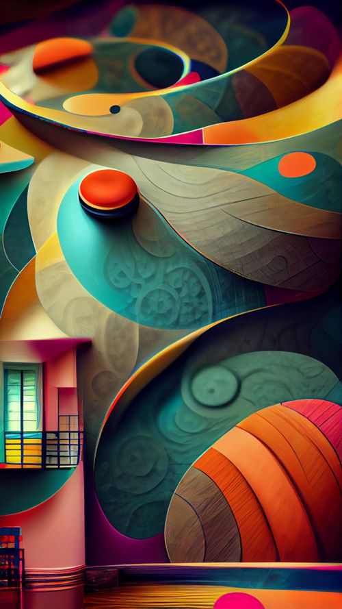 Free Abstract colorful wallpaper with circles and geometric shapes Stock Photo