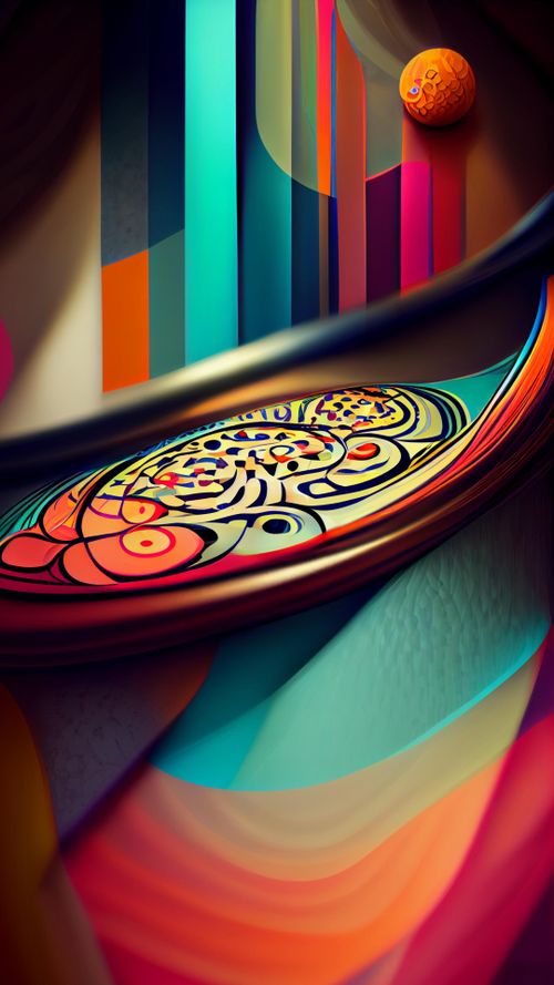 Free Abstract art with colorful lines and shapes Stock Photo