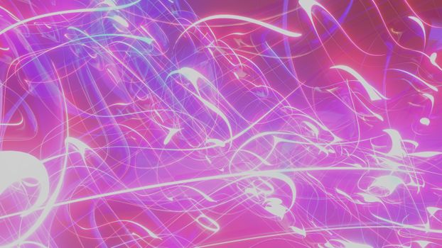 Dynamic neon pink and blue light swirls create a vibrant abstract background with a modern feel.
