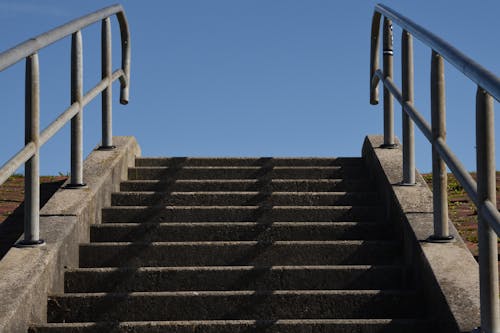 Concrete Stairs with Metal Handrail