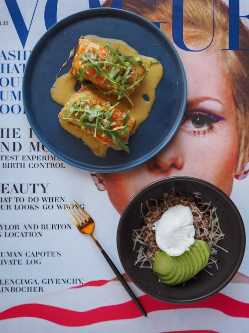 Food on Plates on Magazine