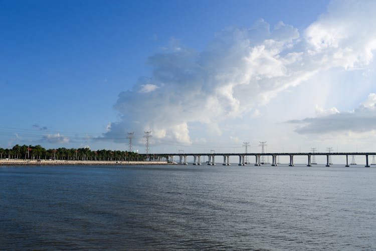 Barron Collier Bridge Above The River Under Blue Sky