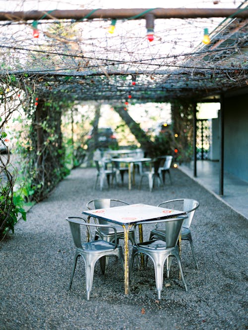 Lamps on Terrace of Restaurant 