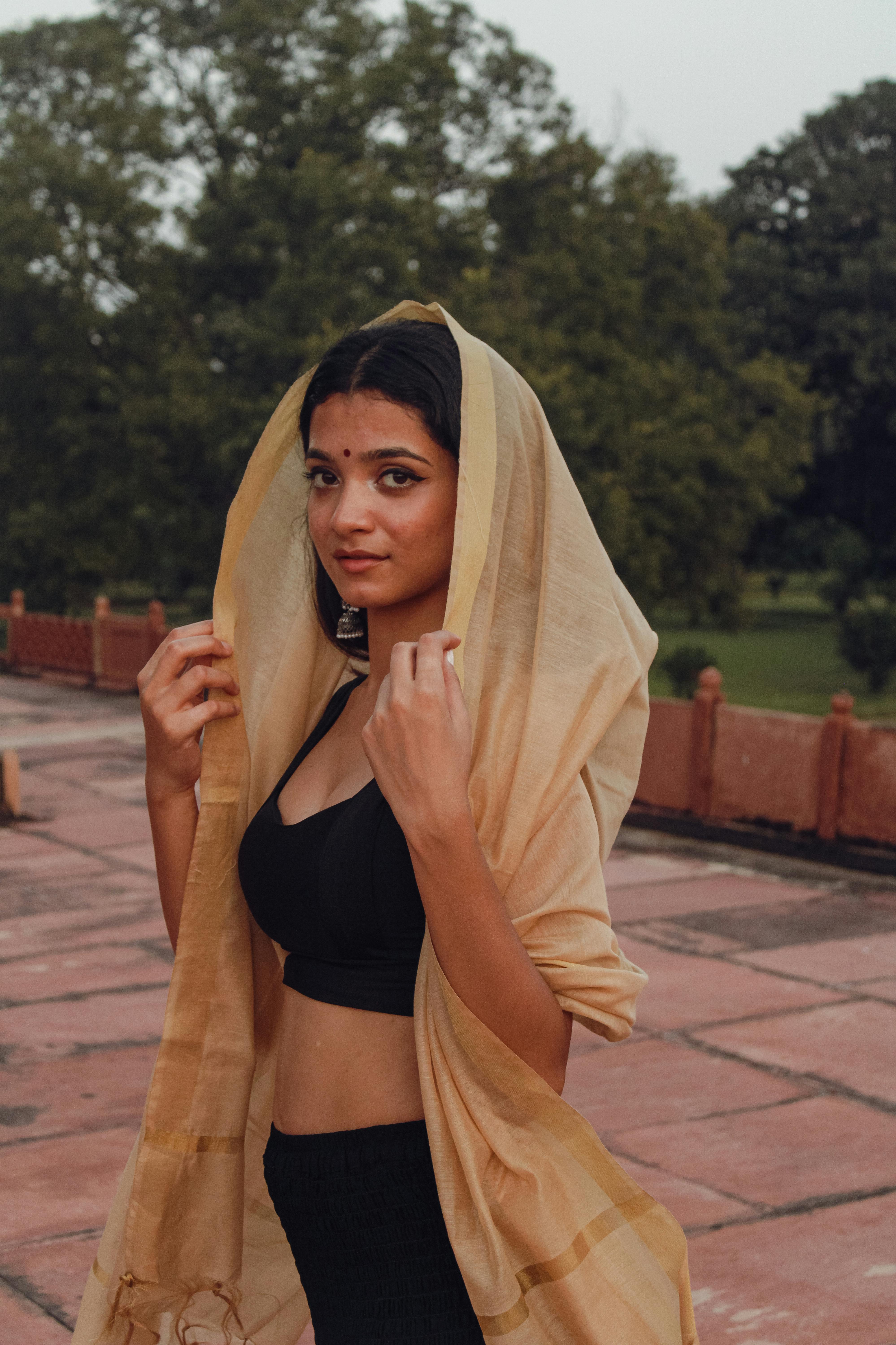 Woman Wearing Saree Looking Away · Free Stock Photo