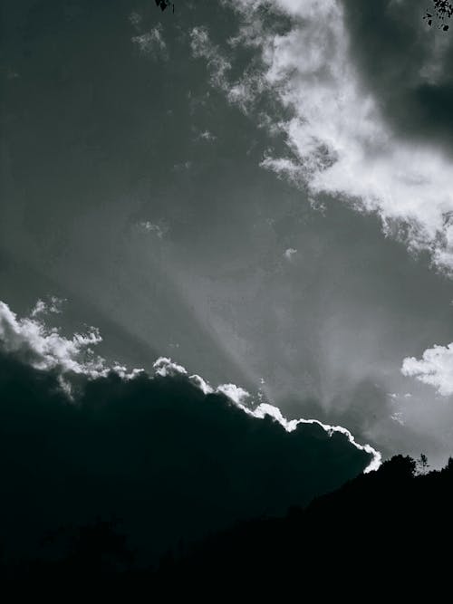 구름, 구름 경치, 그레이스케일의 무료 스톡 사진