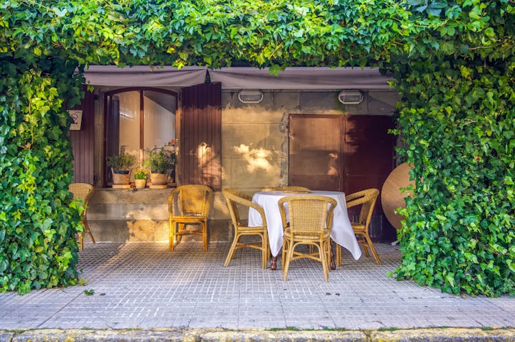 Table And Chairs On A Patio 