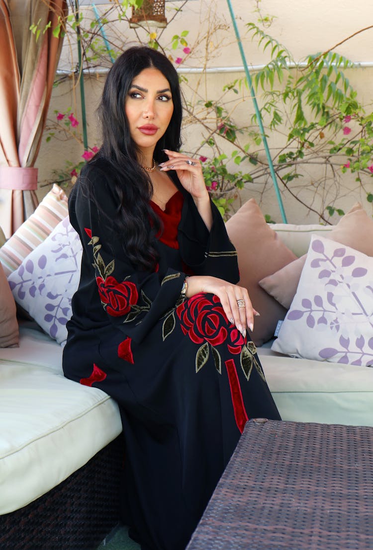 A Woman Wearing Abaya Posing