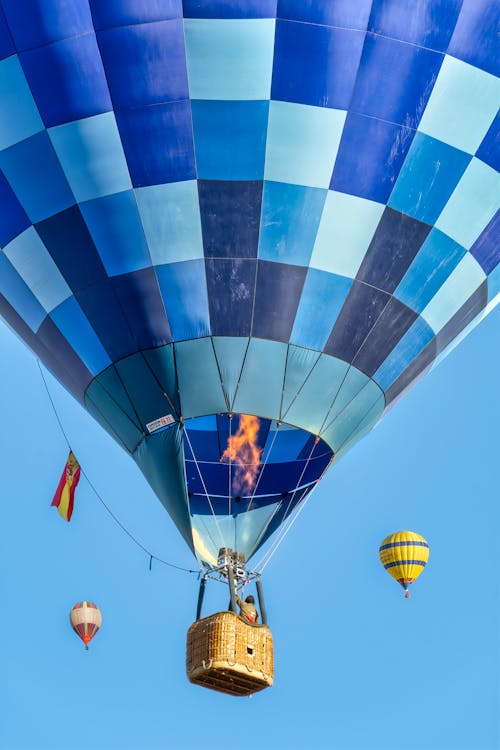 Blue Hot Air Balloon in the Sky