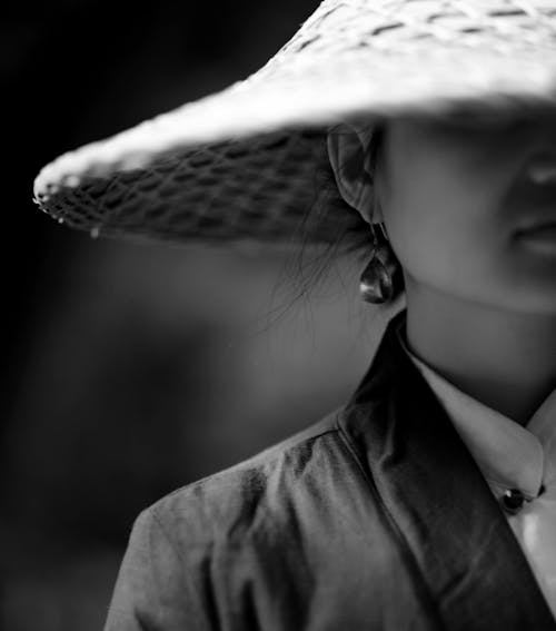 Close-up of Woman in Traditional Hat