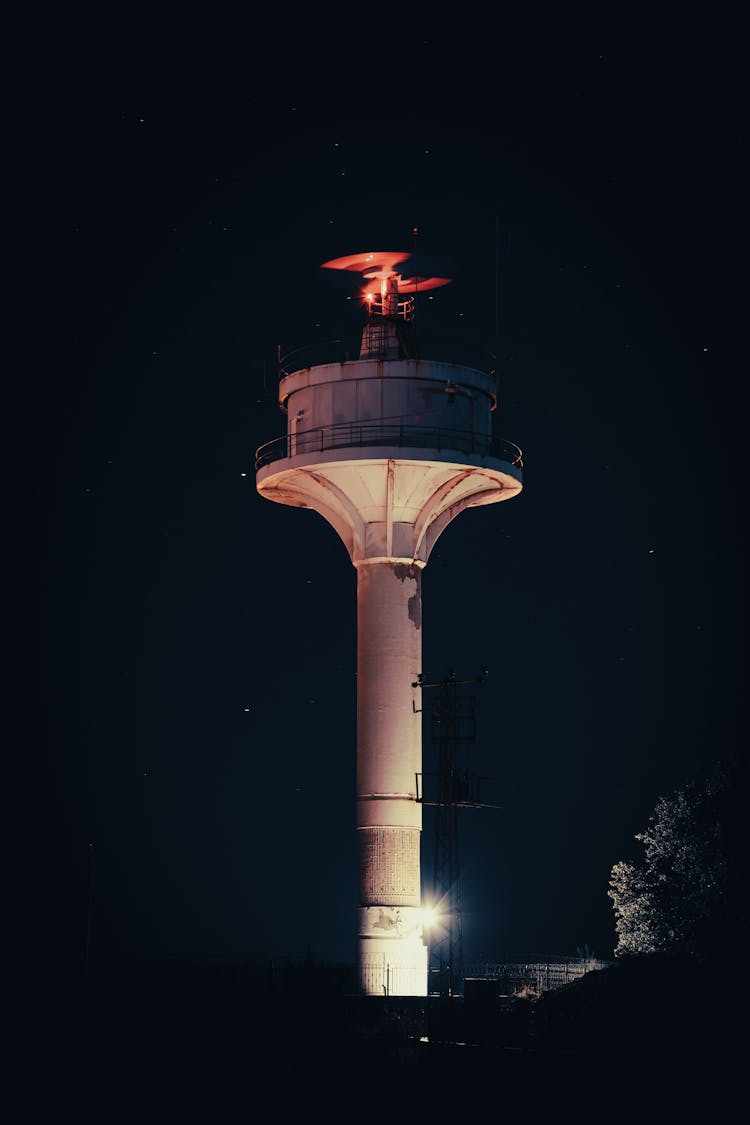 Water Tower At Night